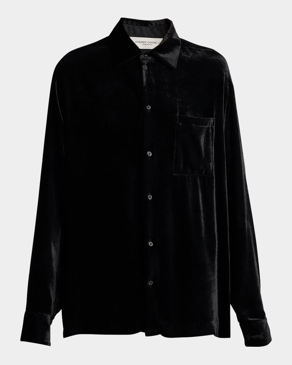 Journey Velvet-Effect Button-Front Shirt